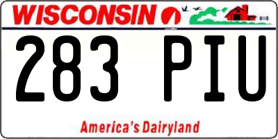 WI license plate 283PIU