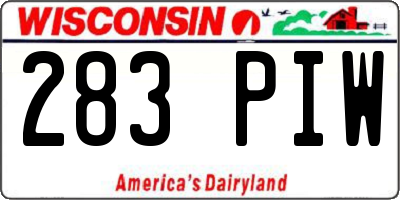 WI license plate 283PIW