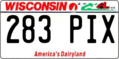 WI license plate 283PIX