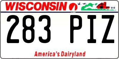 WI license plate 283PIZ