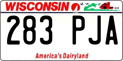WI license plate 283PJA
