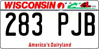 WI license plate 283PJB