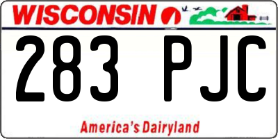WI license plate 283PJC