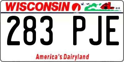 WI license plate 283PJE
