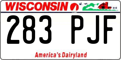 WI license plate 283PJF