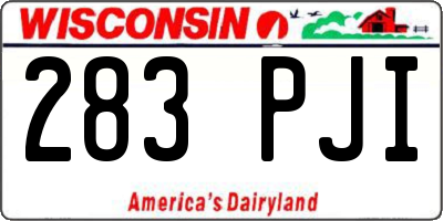 WI license plate 283PJI