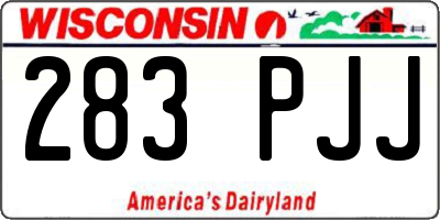 WI license plate 283PJJ