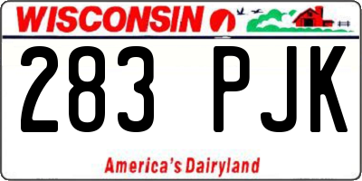 WI license plate 283PJK