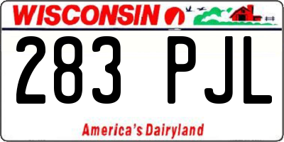 WI license plate 283PJL