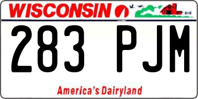 WI license plate 283PJM