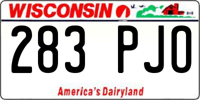 WI license plate 283PJO