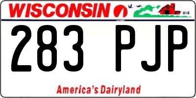 WI license plate 283PJP