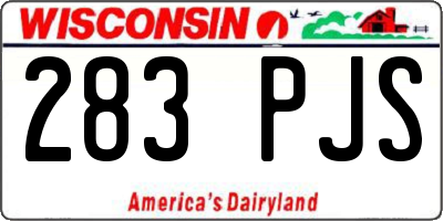 WI license plate 283PJS