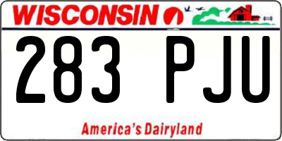 WI license plate 283PJU
