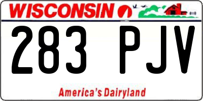 WI license plate 283PJV
