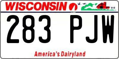 WI license plate 283PJW
