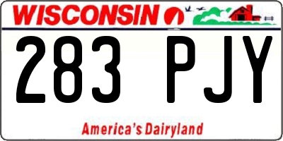 WI license plate 283PJY