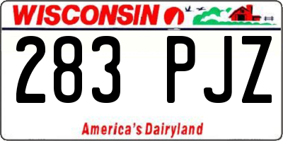 WI license plate 283PJZ