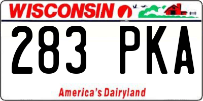 WI license plate 283PKA