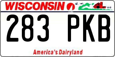 WI license plate 283PKB
