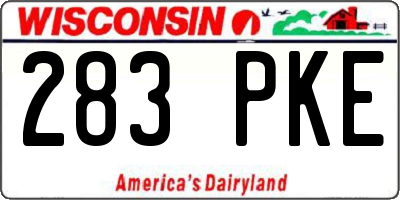 WI license plate 283PKE