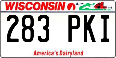 WI license plate 283PKI