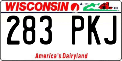 WI license plate 283PKJ