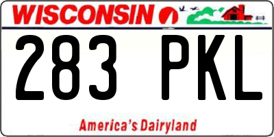 WI license plate 283PKL