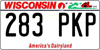 WI license plate 283PKP
