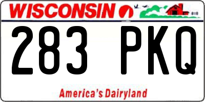 WI license plate 283PKQ