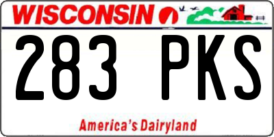 WI license plate 283PKS