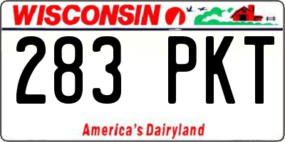 WI license plate 283PKT
