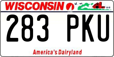 WI license plate 283PKU