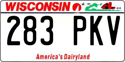 WI license plate 283PKV