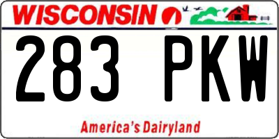 WI license plate 283PKW