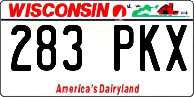 WI license plate 283PKX