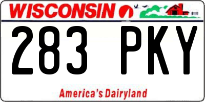 WI license plate 283PKY