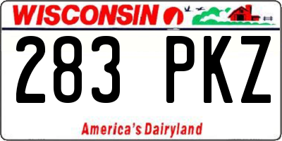 WI license plate 283PKZ