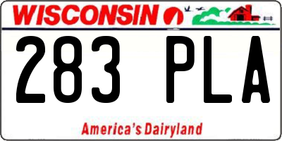 WI license plate 283PLA