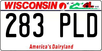 WI license plate 283PLD
