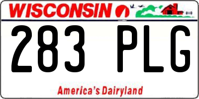 WI license plate 283PLG