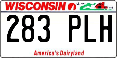 WI license plate 283PLH