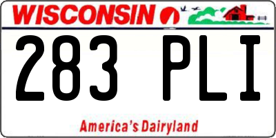 WI license plate 283PLI