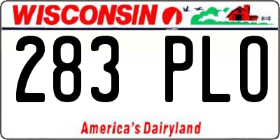 WI license plate 283PLO