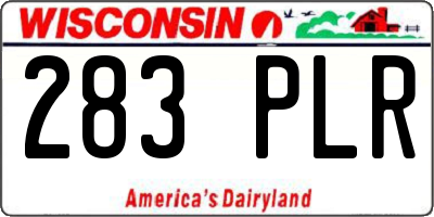 WI license plate 283PLR