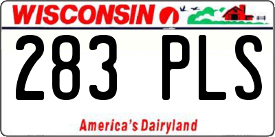 WI license plate 283PLS
