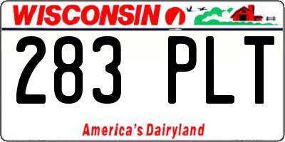 WI license plate 283PLT
