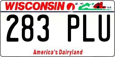 WI license plate 283PLU