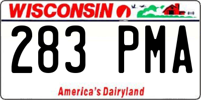 WI license plate 283PMA