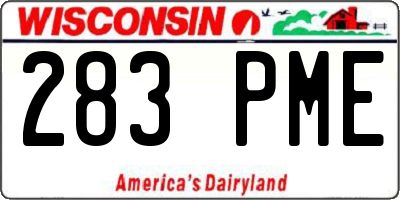 WI license plate 283PME